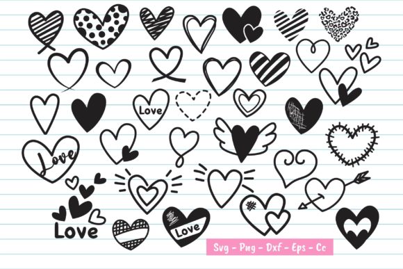 34 Doodle Heart Svg, Heart Svg Design: Graphics for Print Templates