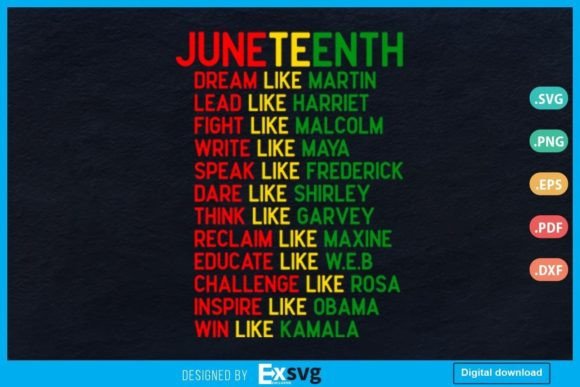 Dream Like Leader Juneteenth Black Pride Graphics and Print Templates Review