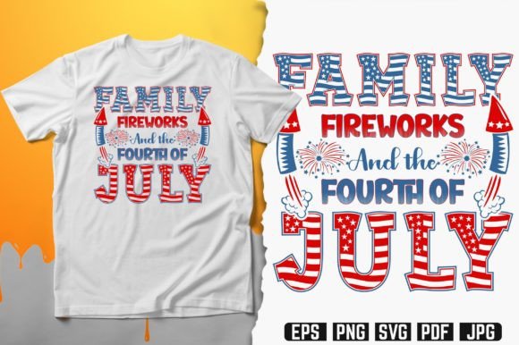 Family Fireworks and the Fourth of July Graphics Print Templates