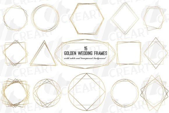 Geometric Lineal Golden Frames Template Graphics and Print Templates