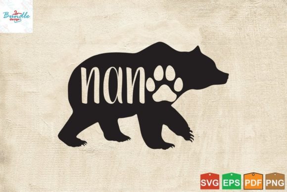 Nana Bear Tshirt Cute Funny Grandmother Graphics and Print Templates